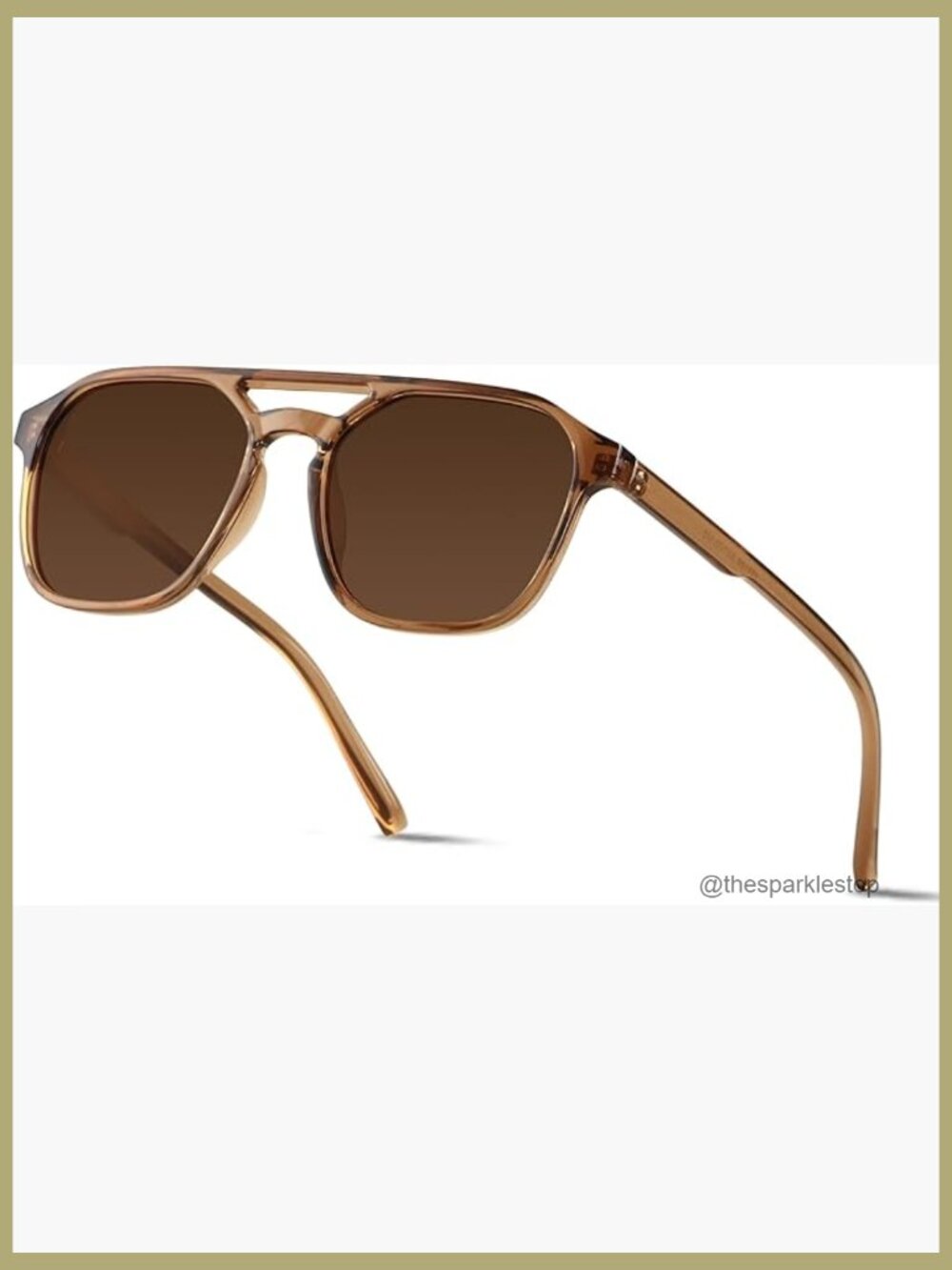Polarized Square Aviator Sunglasses with Plastic Frame